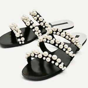 Zara Collection SOLD OUT blogger pearl sandals